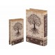 Set 2 Boites Livres : Arbre de vie, Marron et Beige, H 26 cm (Grand)