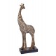 Statuette Girafe Miroirs et Motifs Tribaux, Collection ETHNIKA, H 30 cm