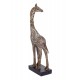 Statuette Girafe Miroirs et Motifs Tribaux, Collection ETHNIKA, H 30 cm