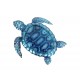 Déco Murale Métal : La Tortue marine bleue, L 27 cm