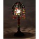 Lampe Baroque Ethnique, Multicolore, Abat jour Métal et Verre, H 45 cm