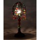 Lampe Baroque Ethnique, Multicolore, Abat jour Métal et Verre, H 52 cm