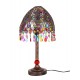 Lampe Baroque Ethnique, Multicolore, Abat jour Métal et Verre, H 45 cm