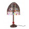 Lampe Baroque Ethnique, Multicolore, Abat jour Métal et Verre, H 45 cm