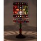 Lampe Baroque Ethnique, Multicolore, Abat jour Métal et Verre, H 45 cm