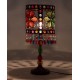 Lampe Baroque Ethnique, Multicolore, Abat jour Métal et Verre, H 53 cm