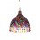 Lampe Baroque Ethnique, Multicolore, Abat jour Métal et Verre, H 45 cm