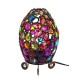 Lampe Baroque Ethnique, Multicolore, Abat jour Métal et Verre, H 45 cm