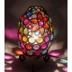 Lampe Baroque Ethnique, Multicolore, Abat jour Métal et Verre, H 45 cm