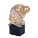 Statue Design Homme Nu Tourment XL, Modèle Doré et Patine Gris, H 32 cm