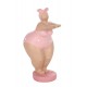 Figurine Baigneuse Ronde et Plongeon, Collection Pink Bath, H 21 cm
