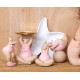 Figurine Baigneuse Ronde et Plongeon, Collection Pink Bath, H 21 cm