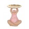 Figurine Baigneuse Ronde et Plateau doré, Collection Pink Bath, H 22 cm
