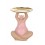 Figurine Baigneuse Ronde et Plateau doré, Collection Pink Bath, H 15 cm