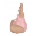 Figurine Baigneuse Ronde Position Yoga 1, Collection Pink Bath, H 17 cm