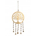Suspension Arabesque : Arbre de vie cerclé avec cloches à tintement, H 75 cm