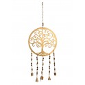 Suspension Arabesque : Arbre de vie cerclé avec cloches à tintement, H 75 cm