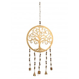 Suspension Arabesque : Arbre de vie cerclé avec cloches à tintement, H 75 cm