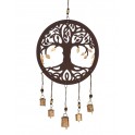 Suspension Arabesque : Arbre de vie cerclé avec cloches à tintement, H 75 cm