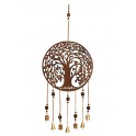 Suspension Arabesque : Arbre de vie cerclé avec cloches à tintement, H 75 cm