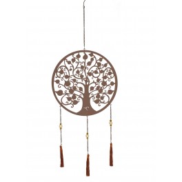 Suspension Arabesque : Arbre de vie cerclé avec cloches à tintement, H 75 cm