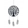 Grande Suspension Arbre de Vie et Plumes, Noir, Hauteur 100 cm