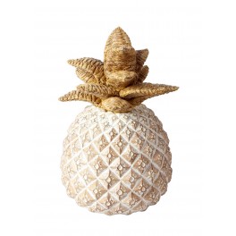 Ananas en résine et Feuillage tressé, Collection ORGANIK, H 22,5 cm