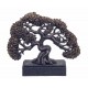 Décoration Arbre de vie en résine sur Socle, Noir et Doré, L 31 cm