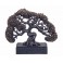 Décoration Arbre de vie en résine sur Socle, Noir et Doré, L 31 cm