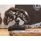 Sculpture Design Fer : Arbre de vie sur Socle, Noir, H 57 cm