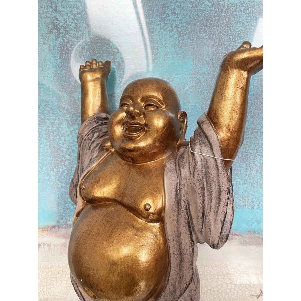 Statue de Bouddha Rieur - Statue de Bouddha - Décoration de la maison -  Petit moine - Orange