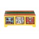 Boite compartiments : Epicier indien vertical 3 tiroirs, Bleu, H 21 cm