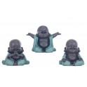 Set 3 Bouddha de la Sagesse, Collection Baby Zen, H 8 cm