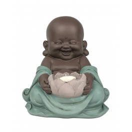 Set de 3 Mini-Moines de la Sagesse Assis 2, Collection Baby Zen, H 7,5 cm