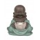 Figurine Bouddha et Bougeoir Fleur de Lotus, Collection Baby Zen, H 23 cm