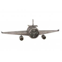 Déco Industrielle Murale : Horloge Avion et Rivets, L 143 cm