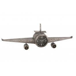 Déco Murale métal : Avion Biplan industriel, L 75 cm