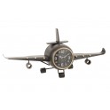 Déco Industrielle Murale : Horloge Avion bimoteur, L 42 cm