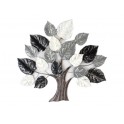 Décoration Murale Arbre de vie, Anthracite, Or et Blanc, H 92 cm