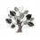 Décoration Murale Arbre de vie, Anthracite, Or et Blanc, H 92 cm