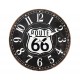 Horloge Bois MDF Vintage : Route 66, Marron et Gris, Diam 34 cm