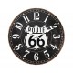 Horloge Bois MDF Vintage : Route 66, Marron et Gris, Diam 34 cm