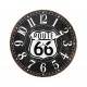 Horloge Bois MDF Vintage : Route 66, Noir et Blanc, Diam 34 cm