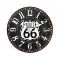 Horloge Bois MDF Vintage : Route 66, Marron et Gris, Diam 34 cm
