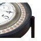 Table rétro ronde en fer, impression horloge vintage, L 61 cm