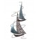 Déco Murale Bateaux : Régate 3 Bateaux & 2 mouettes, Blue & Silver, L 55 cm