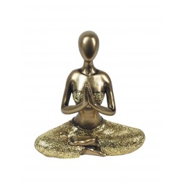 Statuette Zen Femme : Yoga Lotus, H 22 cm