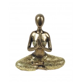 Statuette Zen Yoga et Position Lotus Anjali-mudra, H 17 cm