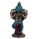 Grande Statuette Ganesh Debout, Finition Antic Line Bleu, H 31 cm