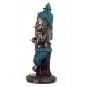 Grande Statuette Ganesh Debout, Finition Antic Line Bleu, H 31 cm
